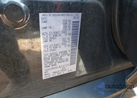 2014 Nissan Rogue S z USA, uszkodzony, nr VIN 5N1AT2MT3EC872721